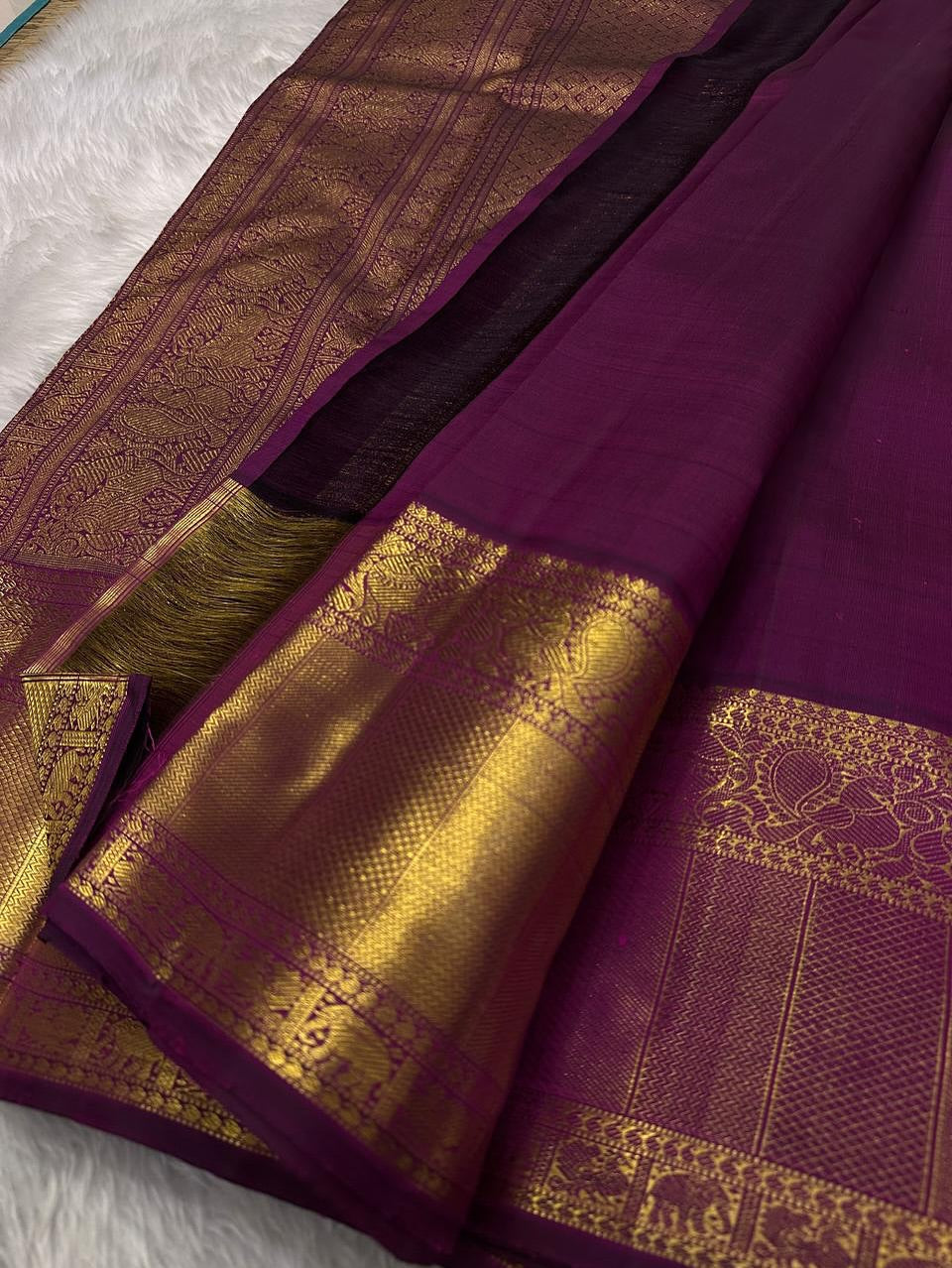 Cynosure Purple Soft Banarasi Silk Saree With Sempiternal Blouse Piece