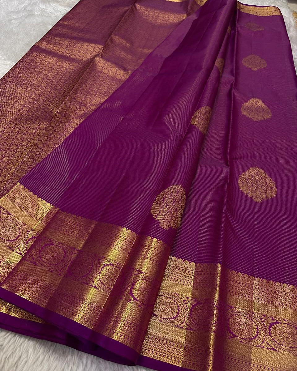 Charming Magenta Soft Banarasi Silk Saree With Demesne Blouse Piece