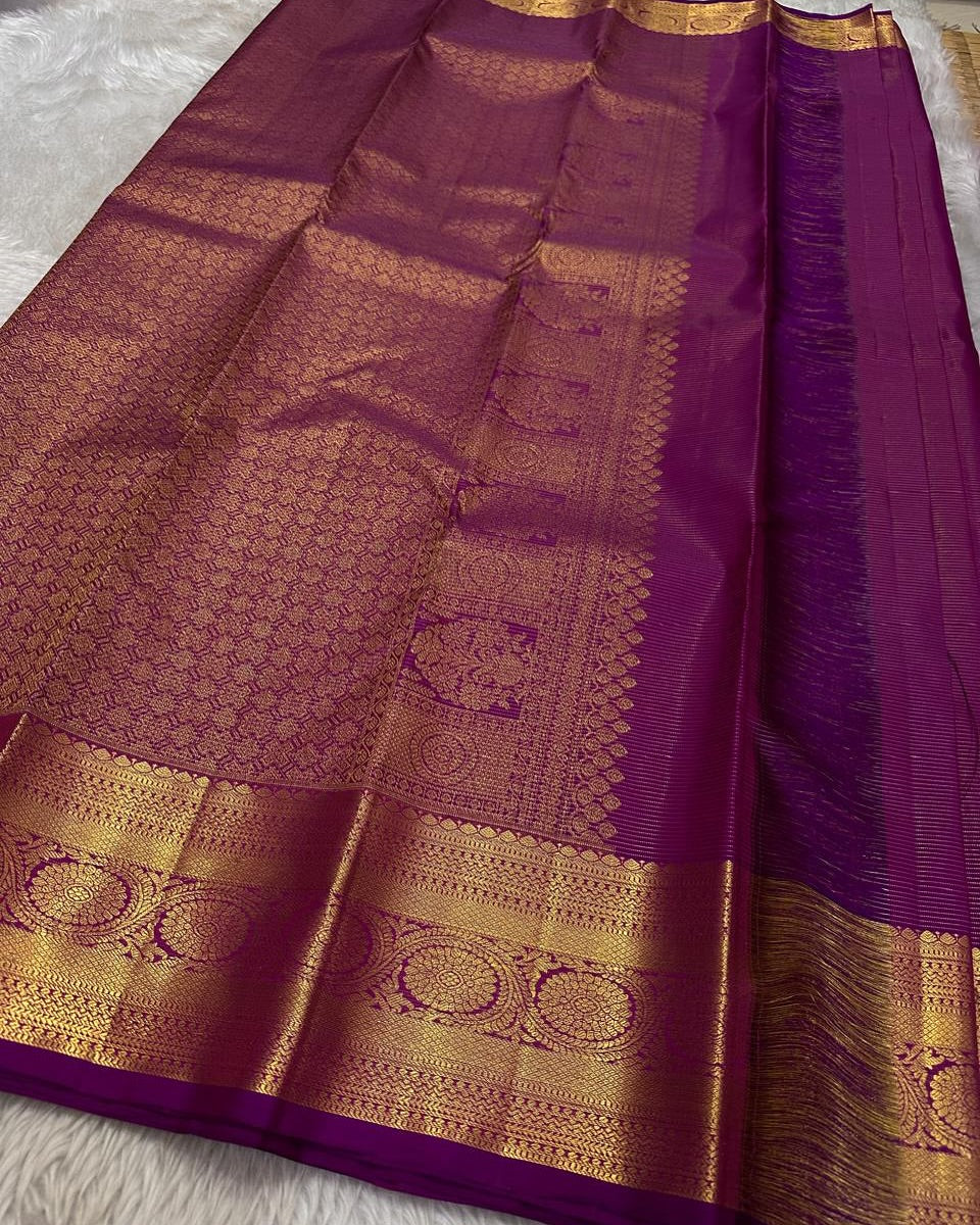 Charming Magenta Soft Banarasi Silk Saree With Demesne Blouse Piece