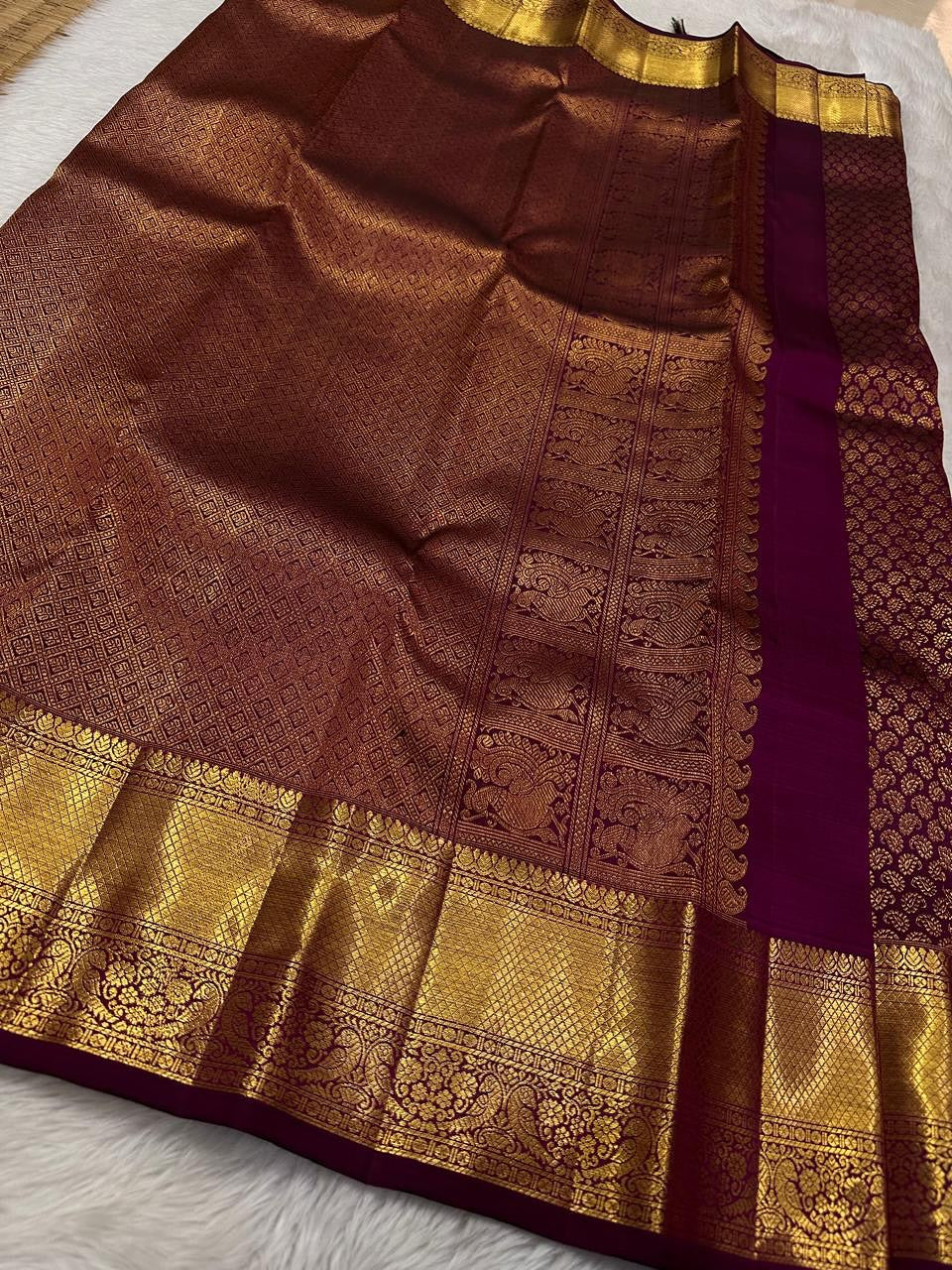 Preferable Purple Soft Banarasi Silk Saree With Angelic Blouse Piece