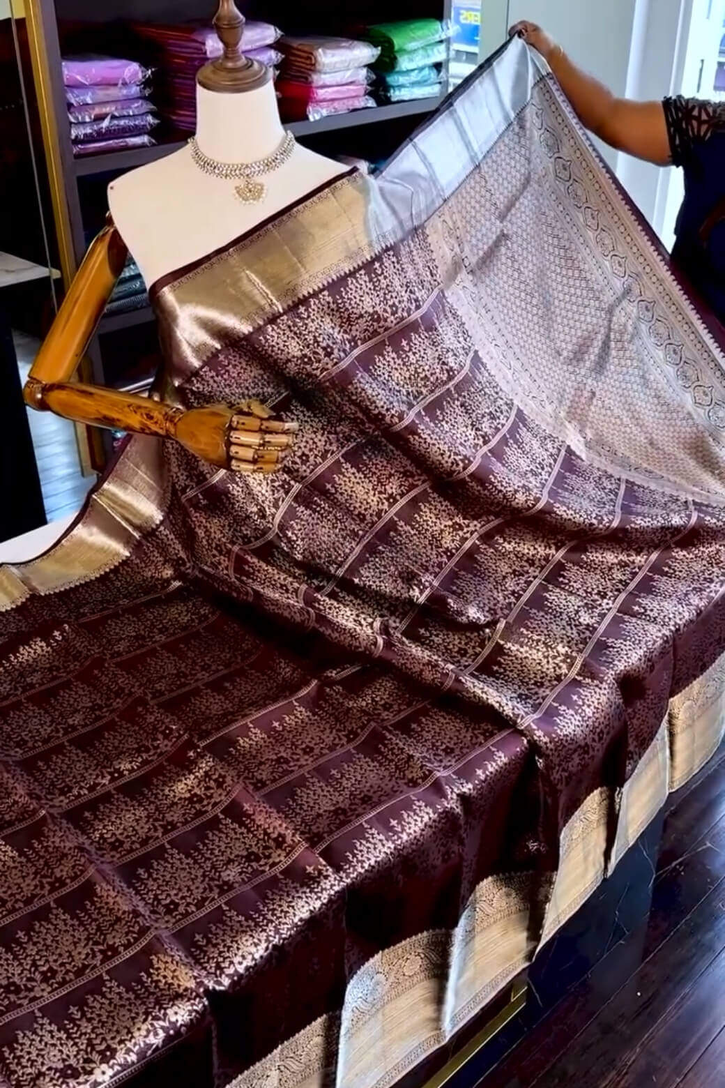 Epiphany Wine Soft Banarasi Silk Saree With Devastating Blouse Piece