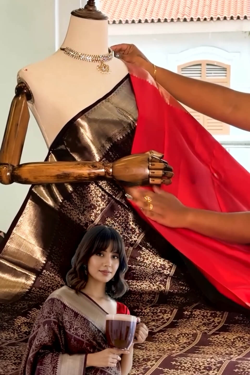 Epiphany Wine Soft Banarasi Silk Saree With Devastating Blouse Piece