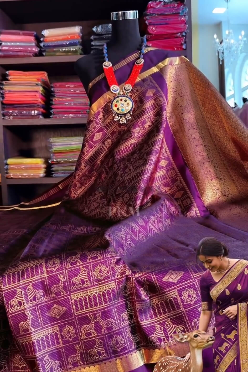 Demure Purple Soft Banarasi Silk Saree With Petrichor Blouse Piece