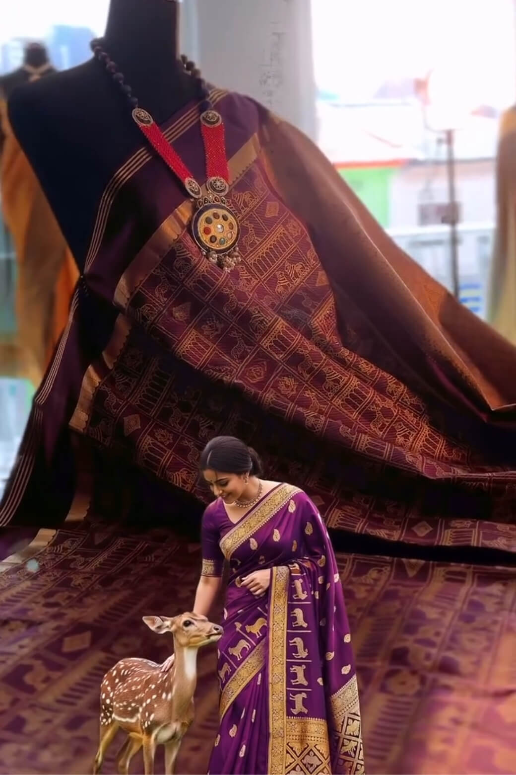 Demure Purple Soft Banarasi Silk Saree With Petrichor Blouse Piece