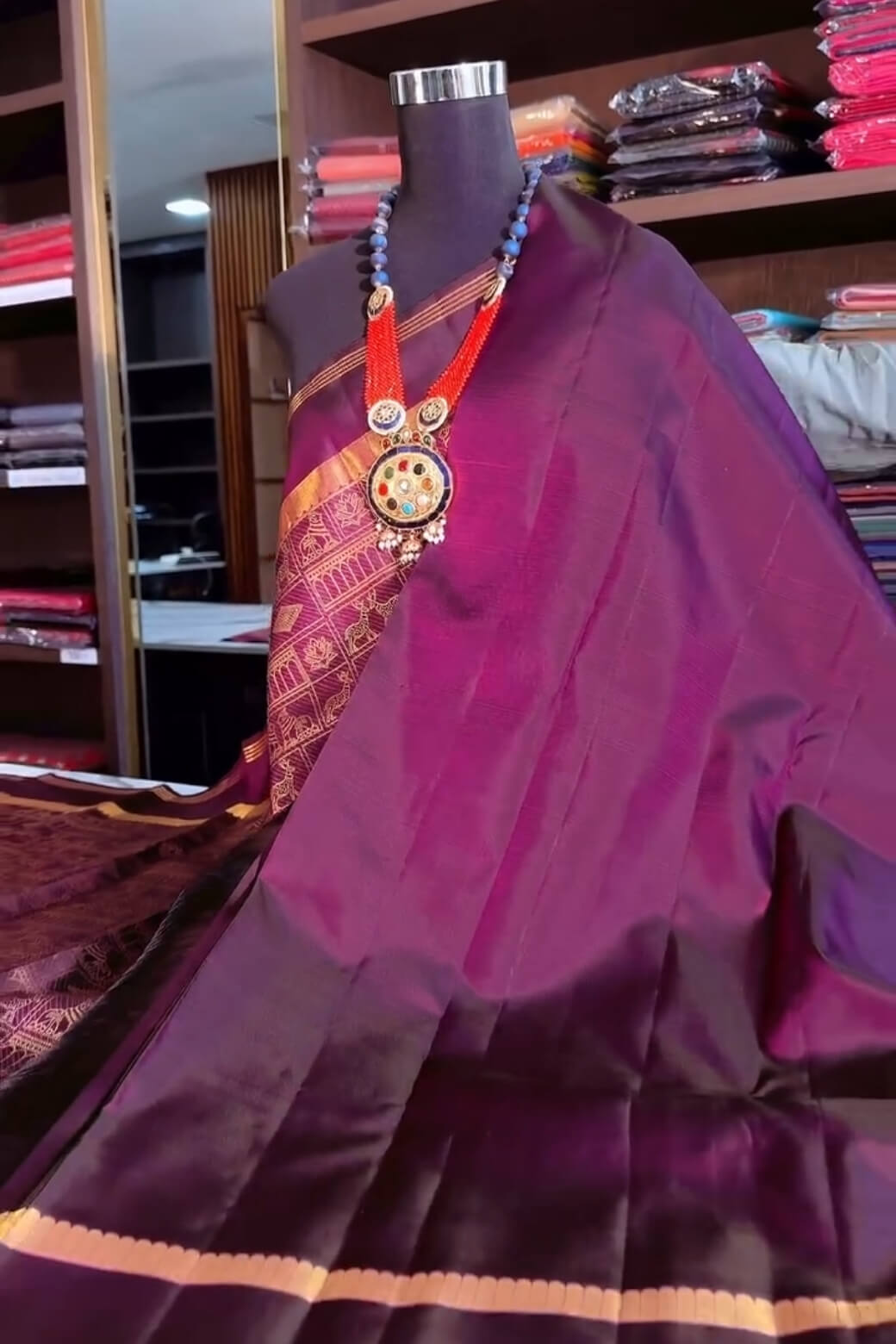 Demure Purple Soft Banarasi Silk Saree With Petrichor Blouse Piece