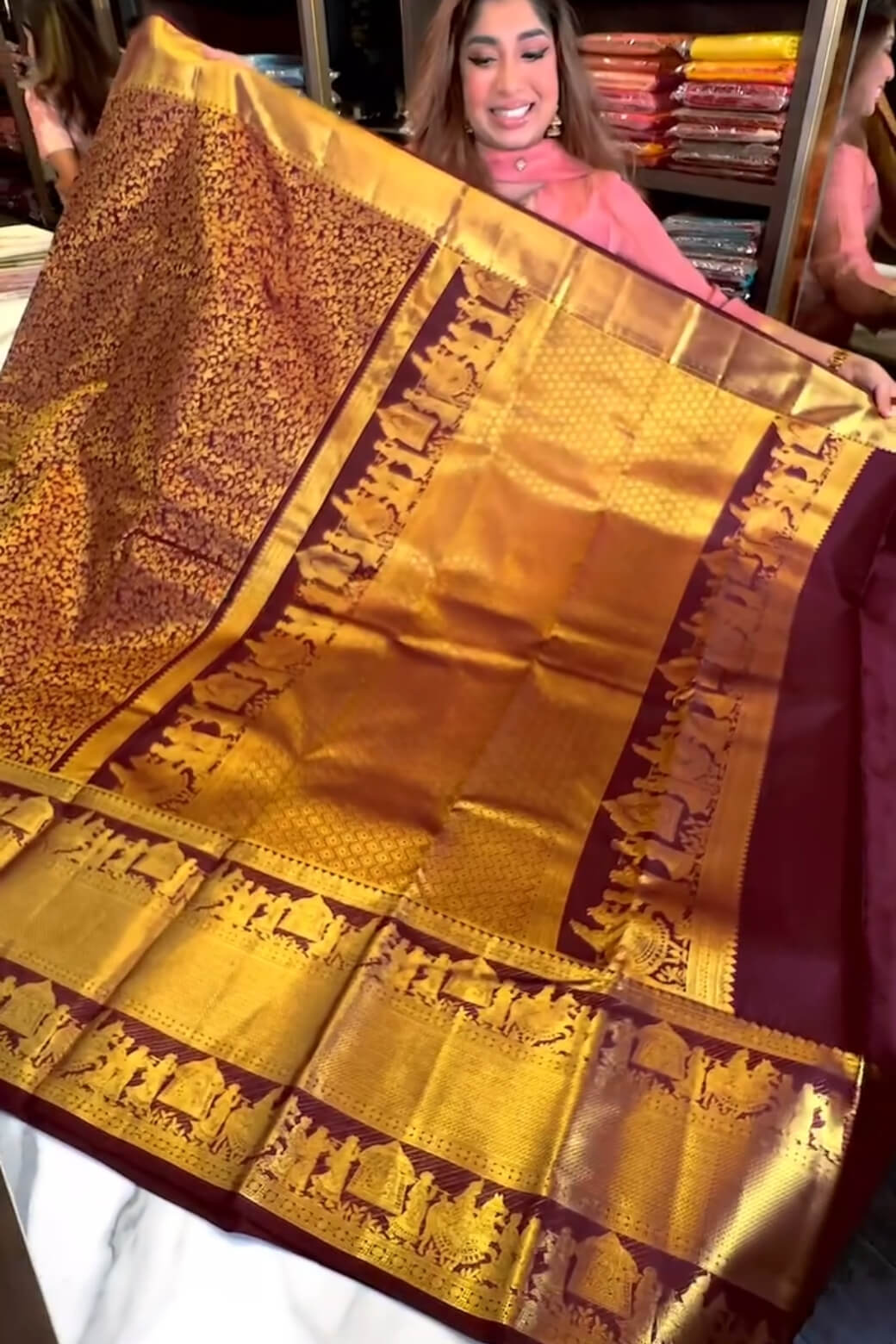 Radiant Wine Soft Banarasi Silk Saree With Delightful Blouse Piece