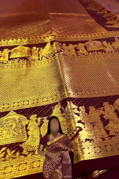 Radiant Wine Soft Banarasi Silk Saree With Delightful Blouse Piece