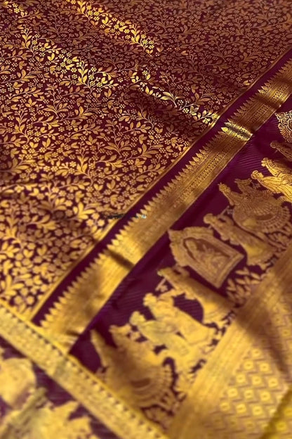 Radiant Wine Soft Banarasi Silk Saree With Delightful Blouse Piece