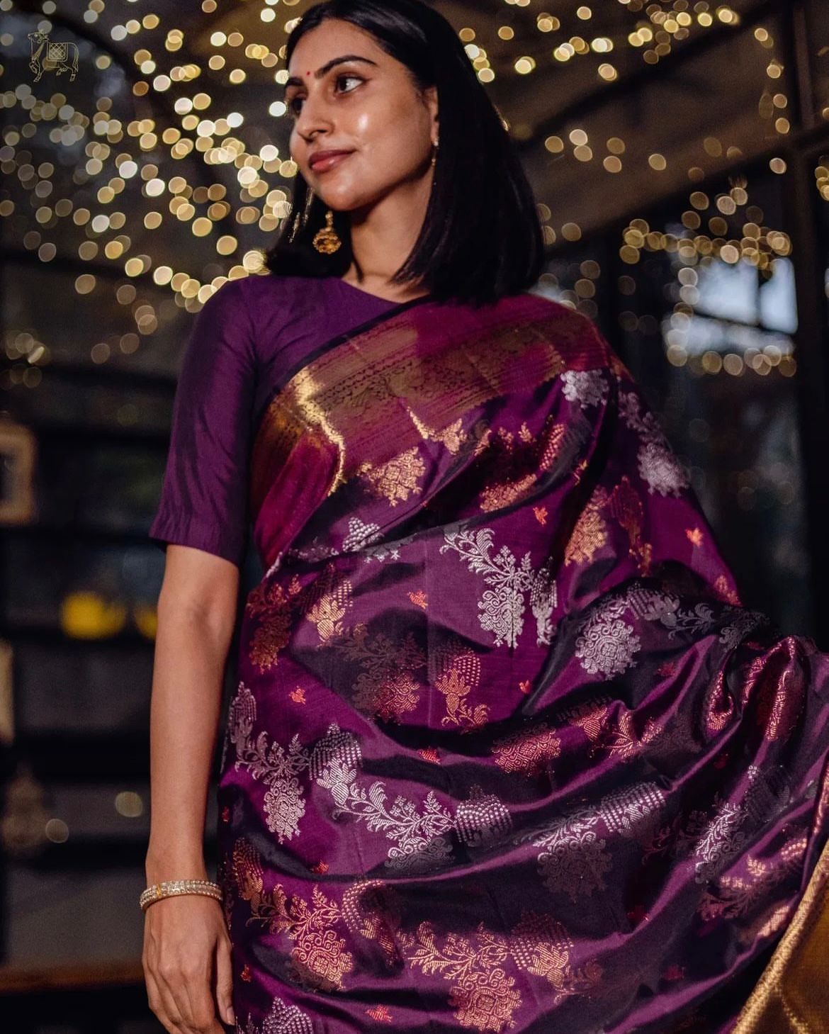 Serendipity Purple Soft Silk Saree With Devastating Blouse Piece