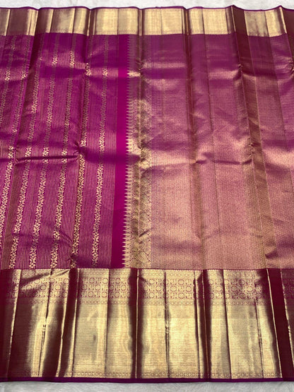 Trendy Purple Pure Banarasi Silk Saree With Lagniappe Blouse Piece