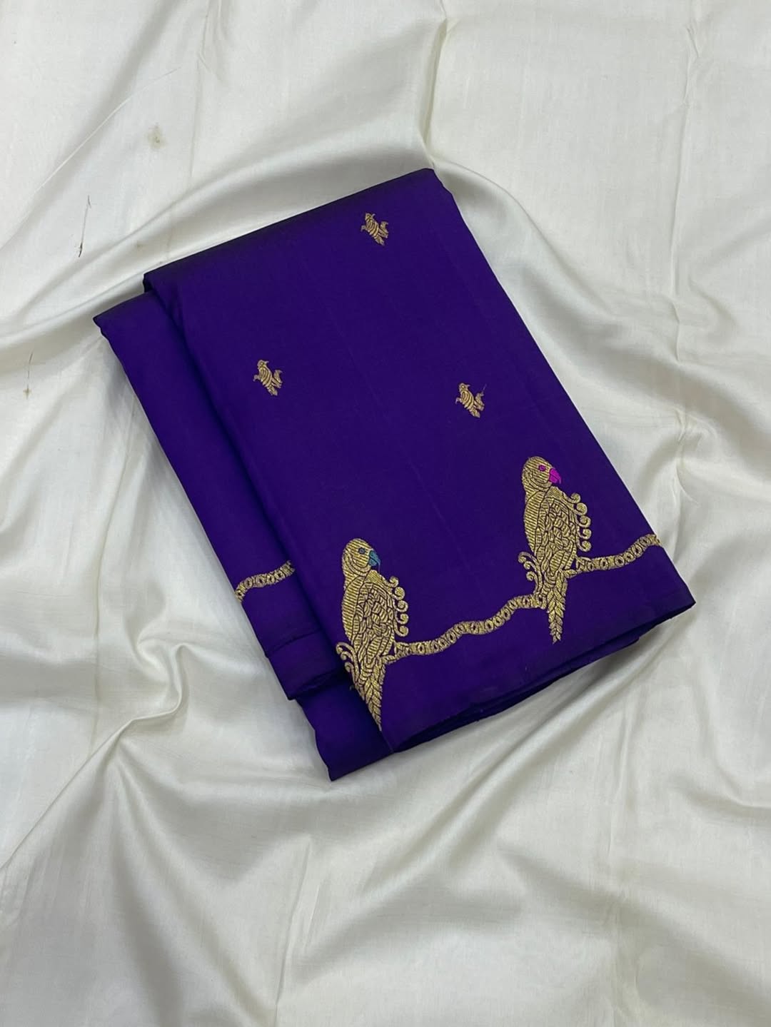 Refreshing Royal Blue Pure Banarasi Silk Saree With Ephemeral Blouse Piece