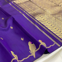 Refreshing Royal Blue Pure Banarasi Silk Saree With Ephemeral Blouse Piece