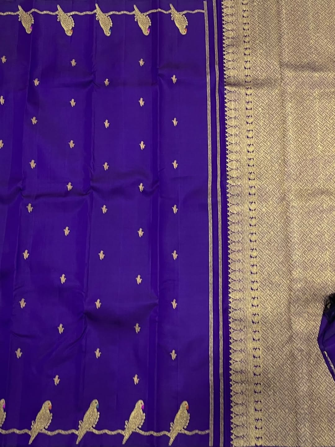 Refreshing Royal Blue Pure Banarasi Silk Saree With Ephemeral Blouse Piece