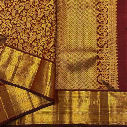 Magnificat Maroon Pure Banarasi Silk Saree With Assemblage Blouse Piece