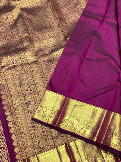 Whimsical Purple Pure Banarasi Silk Saree With Pretty Blouse Piece