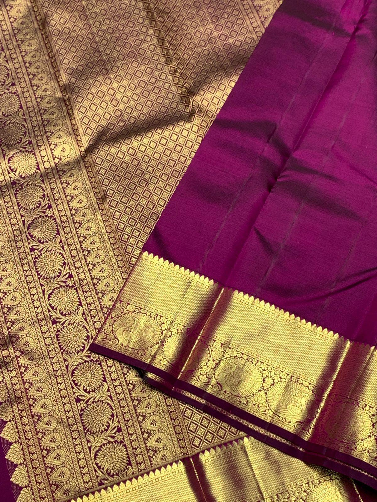 Rhapsodic Purple Pure Banarasi Silk Saree With Extraordinary Blouse Piece