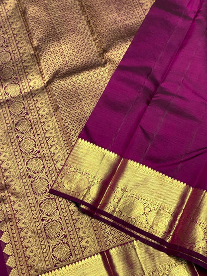 Rhapsodic Purple Pure Banarasi Silk Saree With Extraordinary Blouse Piece