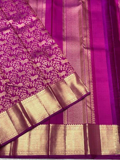 Precious Dark Pink Pure Banarasi Silk Saree With Sumptuous Blouse Piece