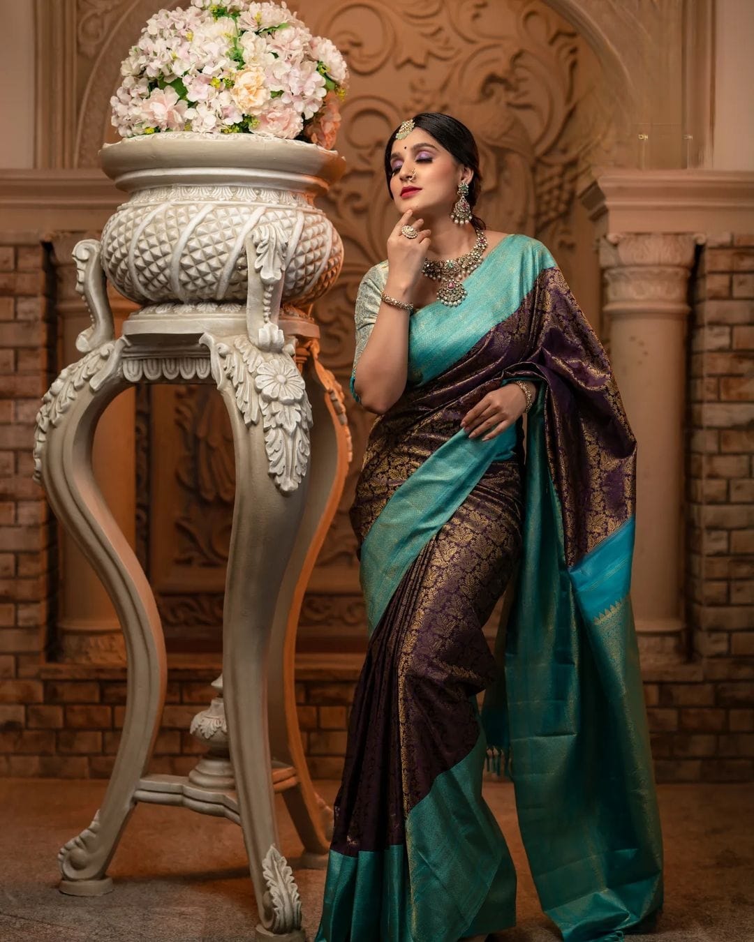 Engaging Wine Soft Silk Saree With Allure Blouse Piece