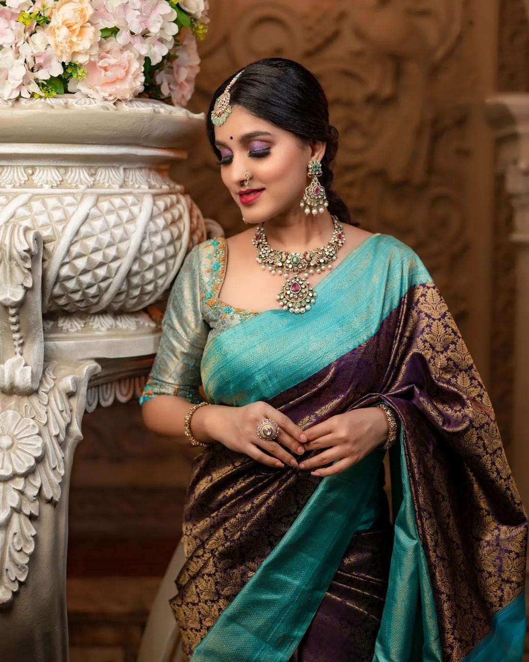 Engaging Wine Soft Silk Saree With Allure Blouse Piece