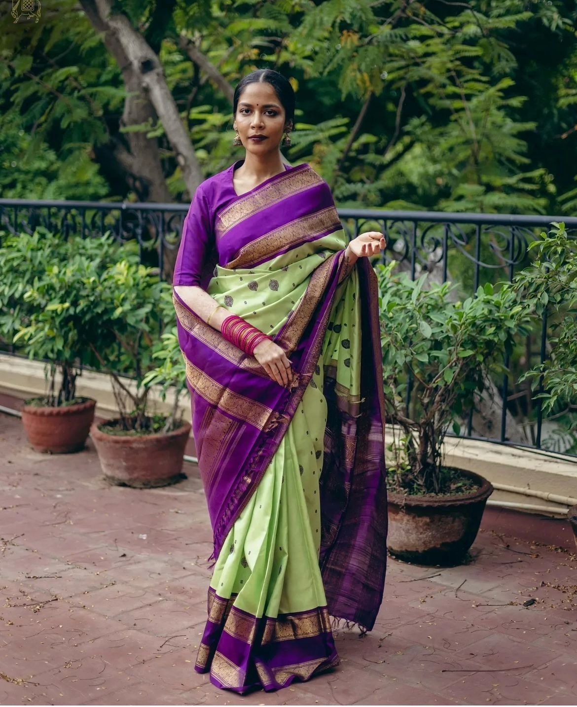 Purple & Green Warm Silk Saree with Work Blouse Combo | Manya Clothing |  Buy Sarees with Work Blouses at affordable prices