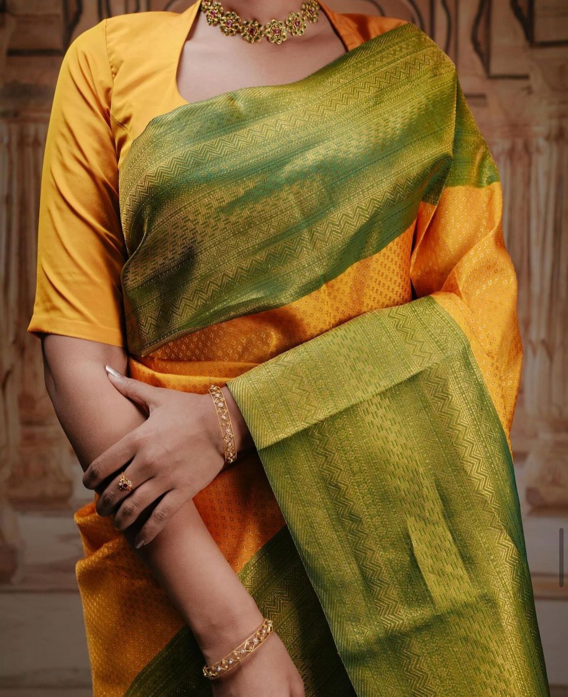 Classy Yellow Soft Silk Saree With Engrossing Blouse Piece