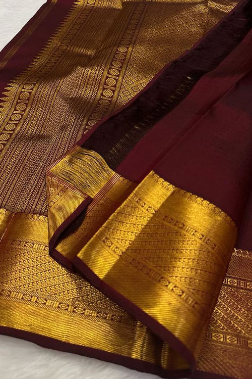 Load image into Gallery viewer, Aplomb Wine Soft Silk Saree With Vivacious Blouse Piece
