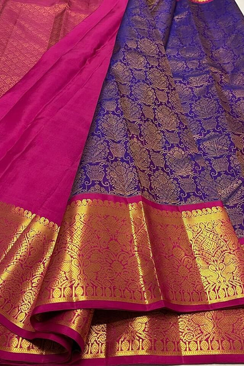 Load image into Gallery viewer, Arresting Purple Soft Banarasi Silk Saree With Jazzy Blouse Piece
