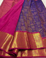 Arresting Purple Soft Banarasi Silk Saree With Jazzy Blouse Piece