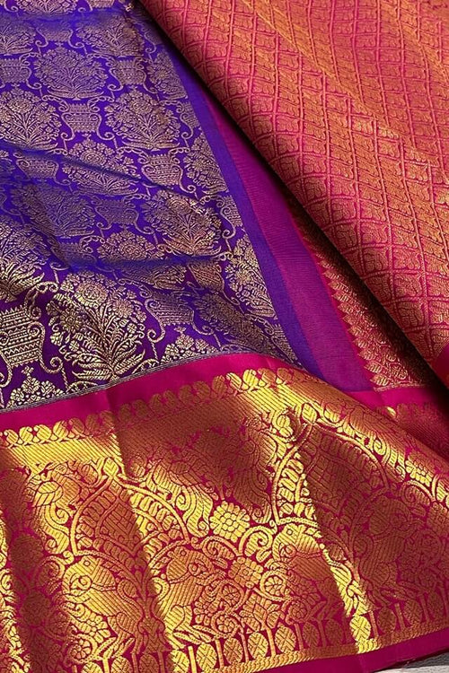 Load image into Gallery viewer, Arresting Purple Soft Banarasi Silk Saree With Jazzy Blouse Piece
