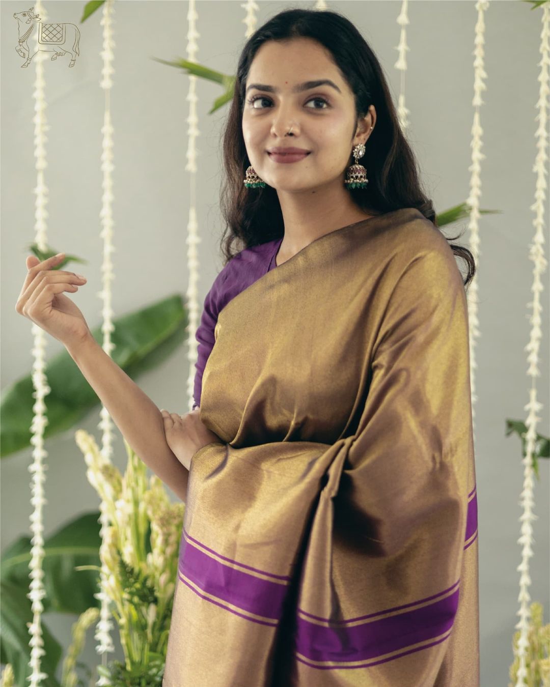 Fancifull Dark Beige Soft Silk Saree With Arresting Blouse Piece