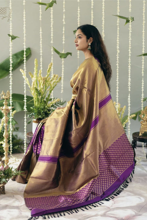 Load image into Gallery viewer, Fancifull Dark Beige Soft Silk Saree With Arresting Blouse Piece
