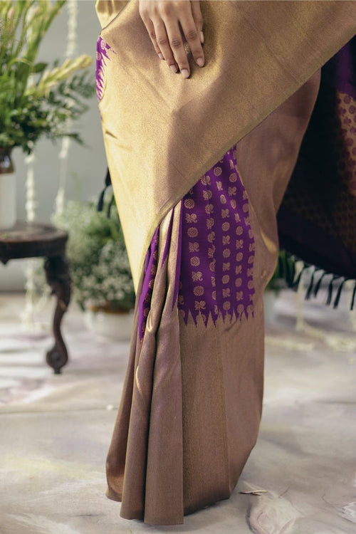 Load image into Gallery viewer, Fancifull Dark Beige Soft Silk Saree With Arresting Blouse Piece
