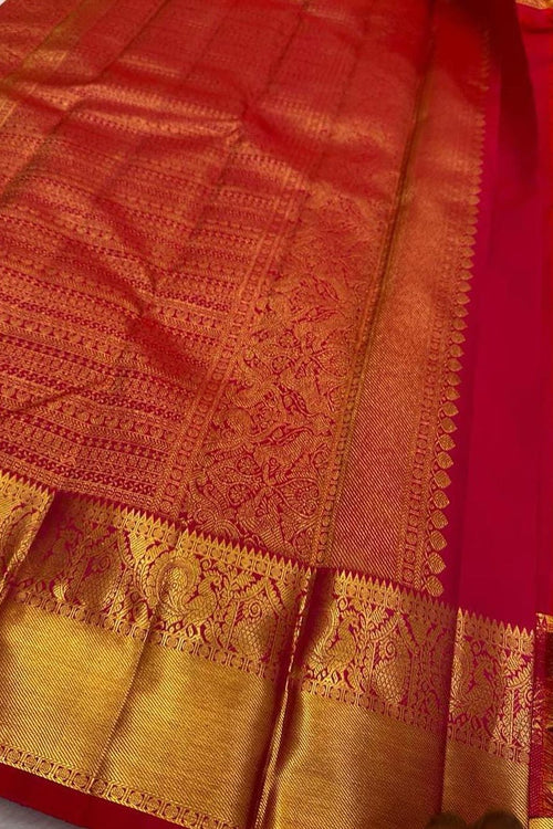 Load image into Gallery viewer, Mesmeric Red Soft Banarasi Silk Saree With Inspiring Blouse Piece
