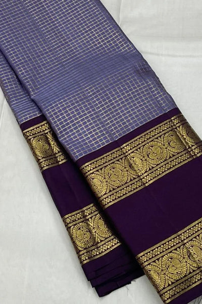 Moiety Lavender Soft Silk Saree With Transcendent  Blouse Piece
