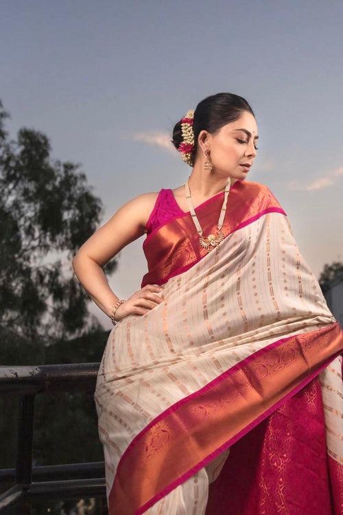 Load image into Gallery viewer, Panoply Beige Soft Silk Saree With Incredible Blouse Piece
