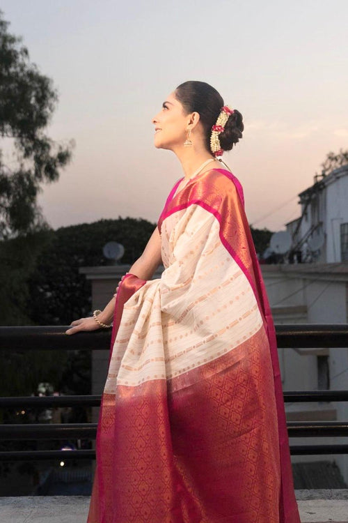 Load image into Gallery viewer, Panoply Beige Soft Silk Saree With Incredible Blouse Piece
