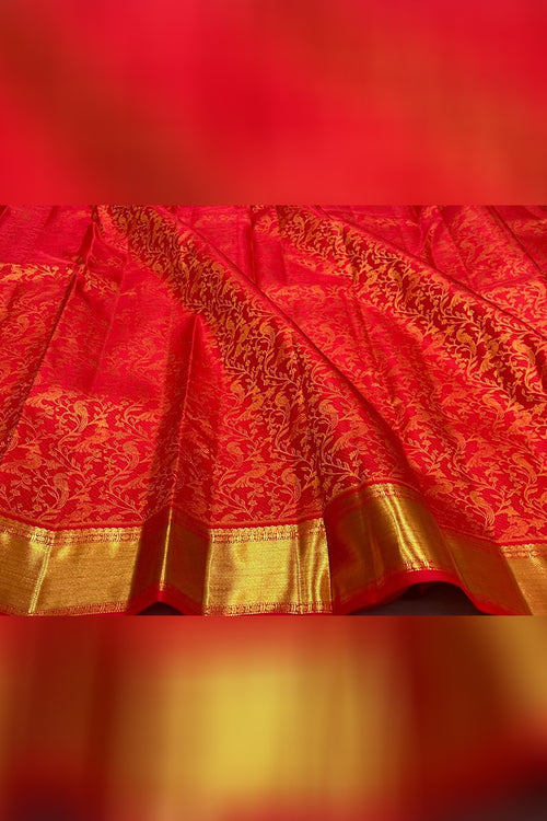 Load image into Gallery viewer, Dalliance Red Soft Banarasi Silk Saree With Panoply Blouse Piece
