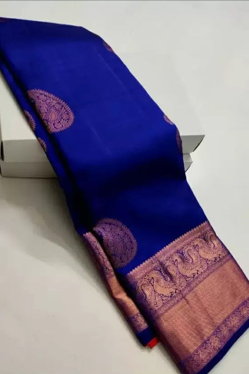 Load image into Gallery viewer, Marvellous Royal Blue Soft Silk Saree With Stylish Blouse Piece
