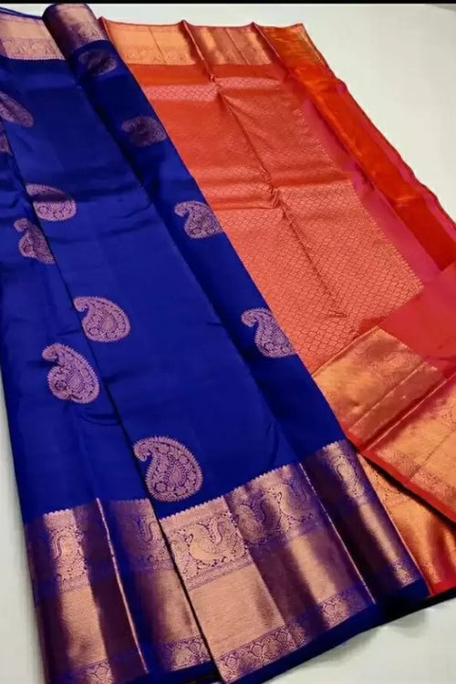 Load image into Gallery viewer, Marvellous Royal Blue Soft Silk Saree With Stylish Blouse Piece
