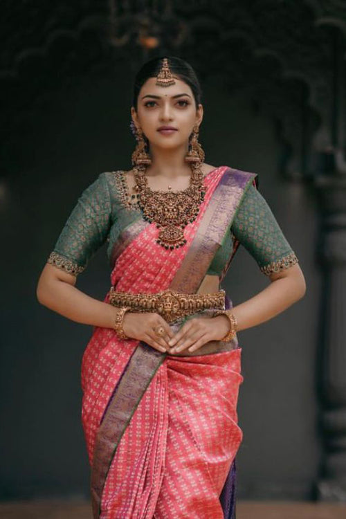 Load image into Gallery viewer, Phenomenal Dark Pink Soft Silk Saree With Intricate Blouse Piece
