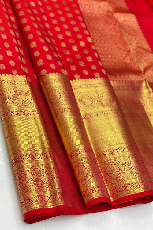 Load image into Gallery viewer, Desultory Red Soft Silk Saree With Staggering Blouse Piece
