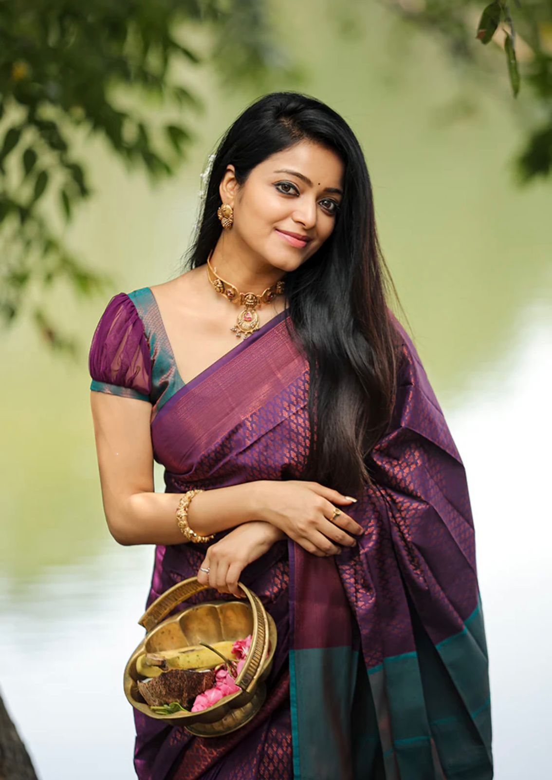 Enticing Purple Soft Silk Saree With Inspiring Blouse Piece