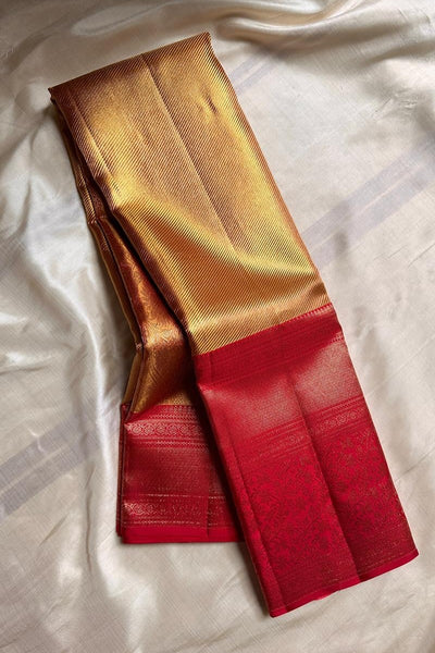 Profuse Golden Soft Banarasi Silk Saree With Winsome Blouse Piece