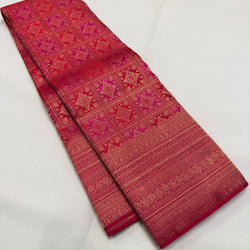 Enticing Dark Pink Soft Banarasi Silk Saree With Adorning Blouse Piece