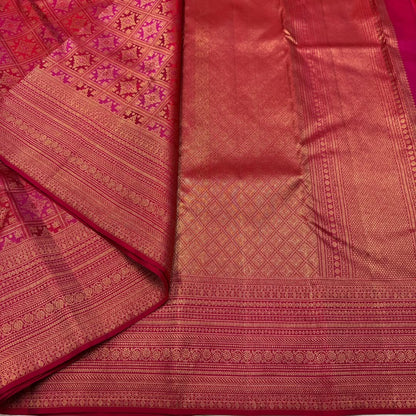 Enticing Dark Pink Soft Banarasi Silk Saree With Adorning Blouse Piece