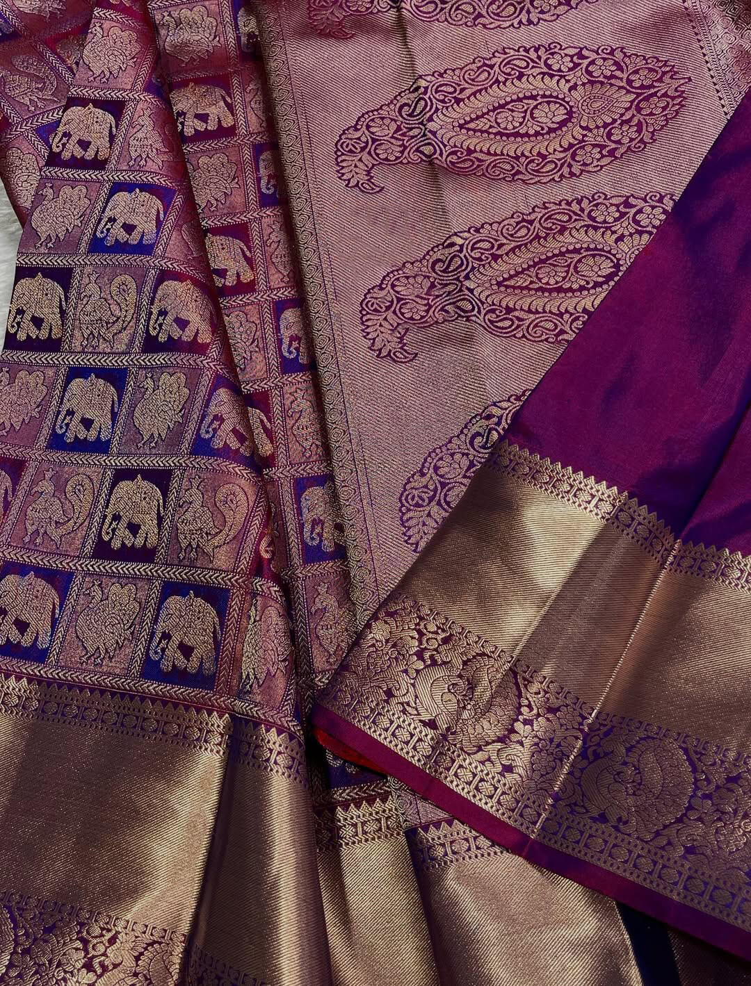 Rhapsody Purple Soft Banarasi Silk Saree With Piquant Blouse Piece