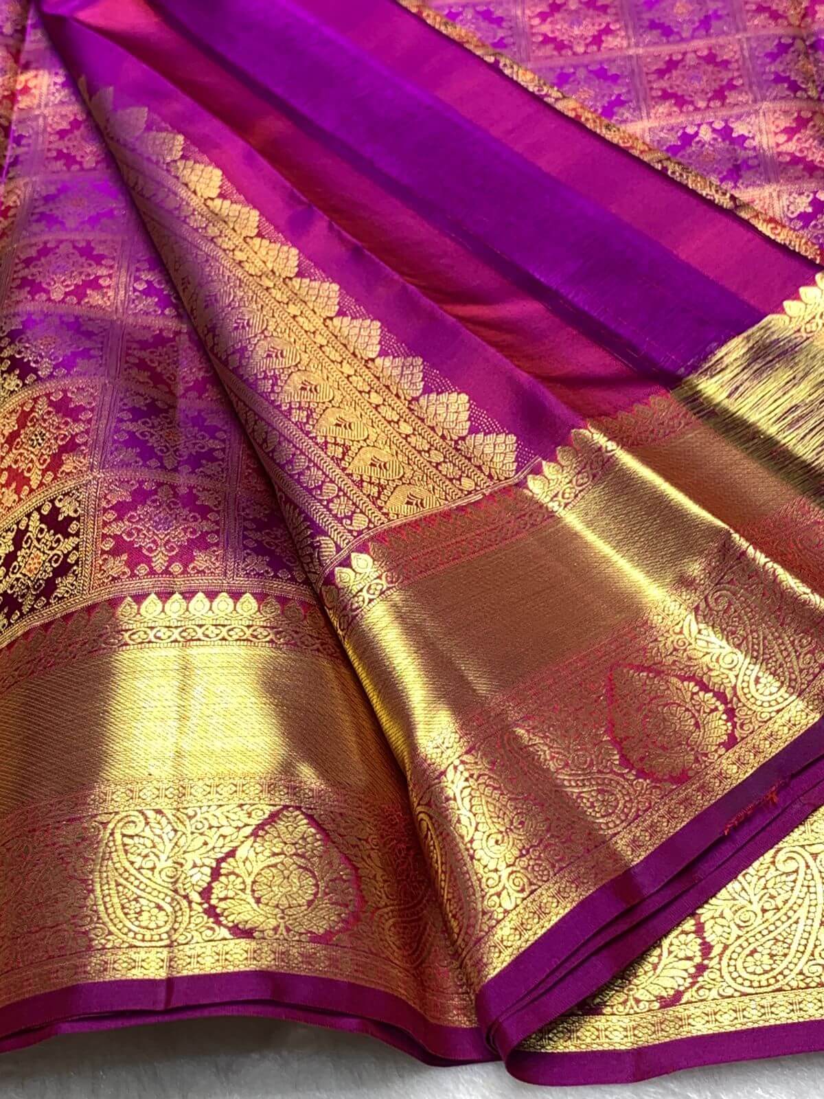 Stunning Purple Pure Banarasi Silk Saree With Evocative Blouse Piece