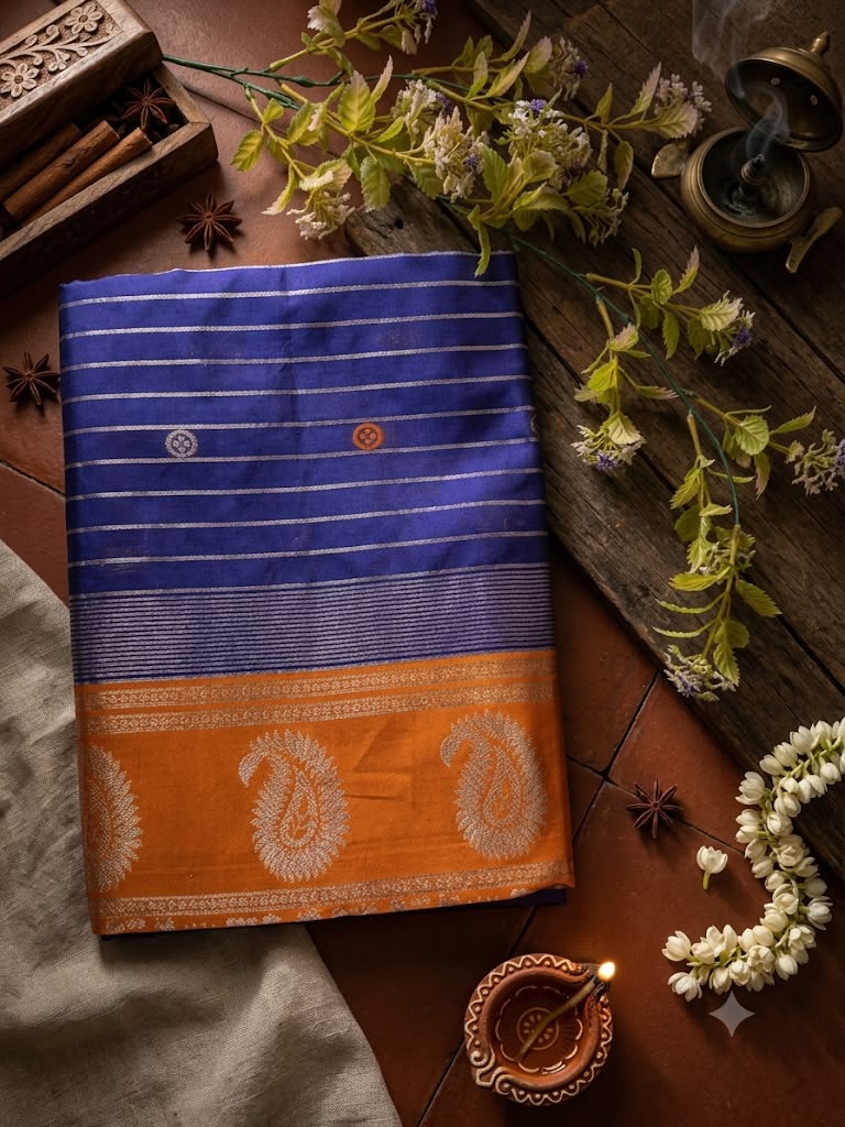 Exceptional Blue Pure Banarasi Silk Saree With Energetic Blouse Piece
