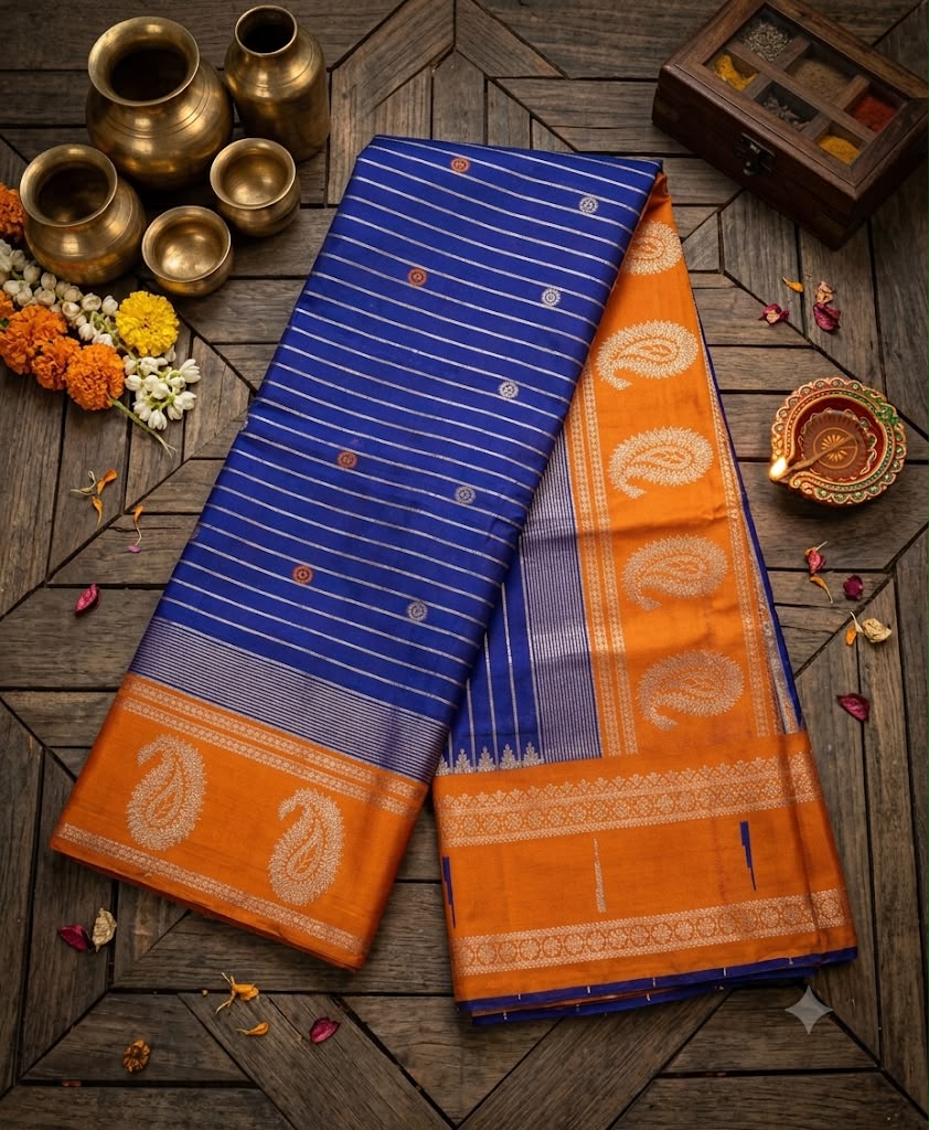 Exceptional Blue Pure Banarasi Silk Saree With Energetic Blouse Piece